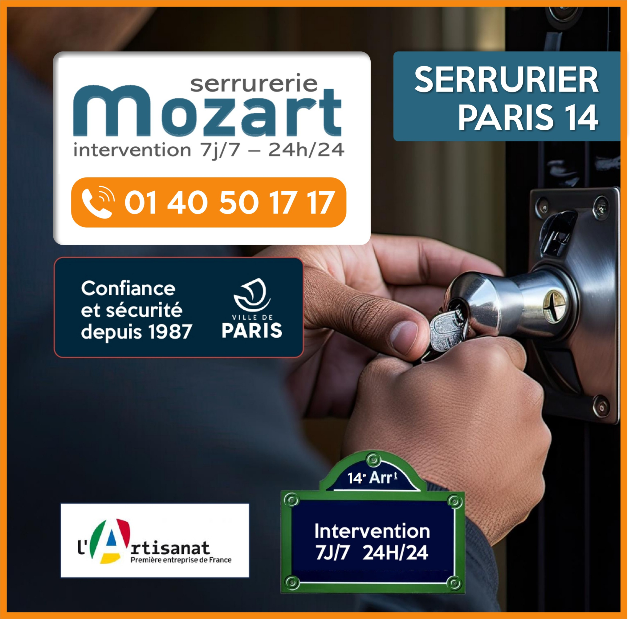 Serrurerie Mozart - Expert en serrurerie dans le 14eme arrondissement de Paris